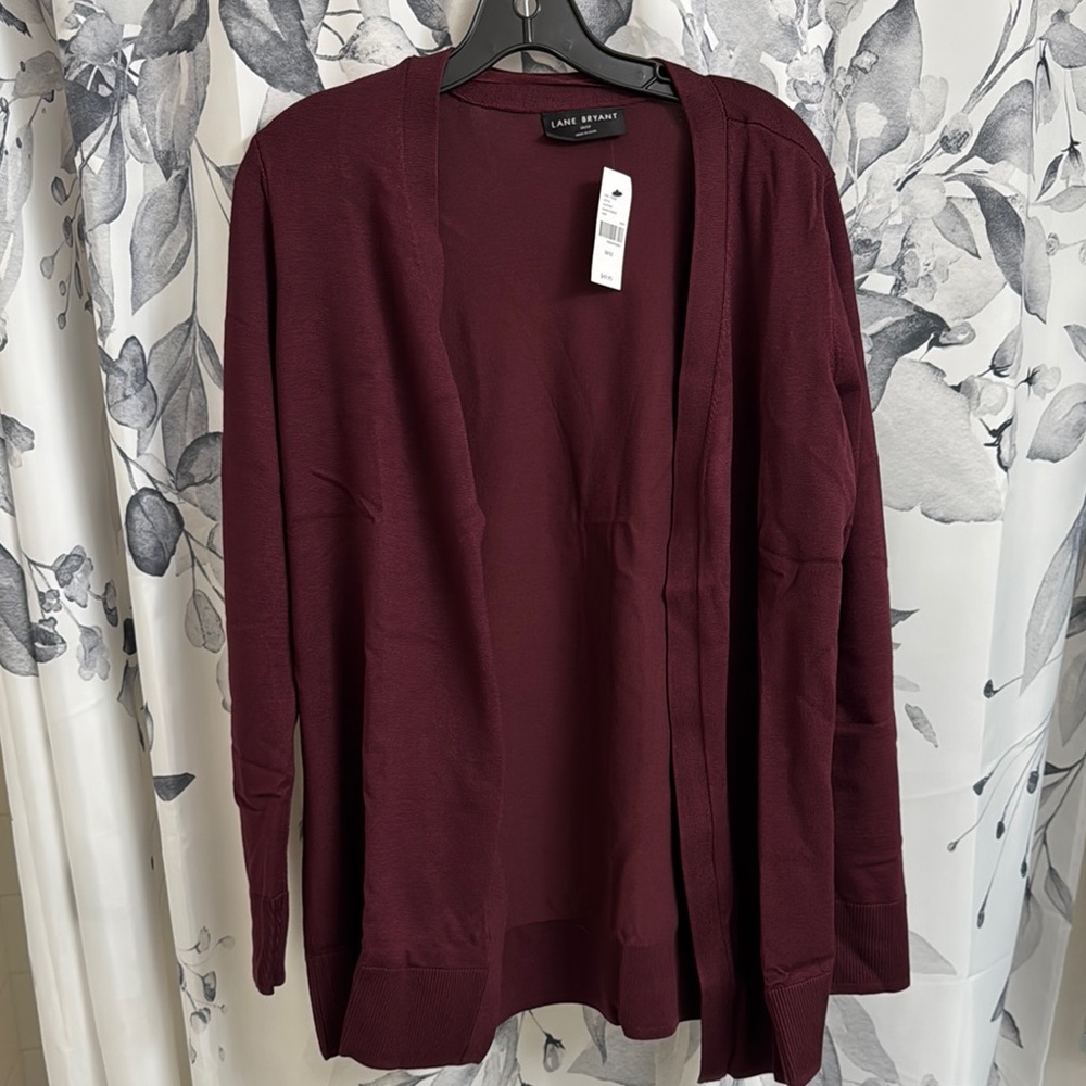 Lane Bryant Red Cardigan Lightweight Knit Sweater